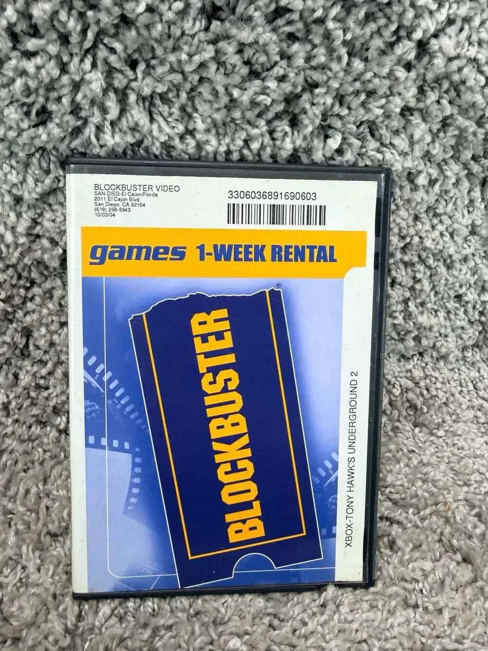 Tony Hawk's Underground 2 (Original Xbox) in Blockbuster Rental Case